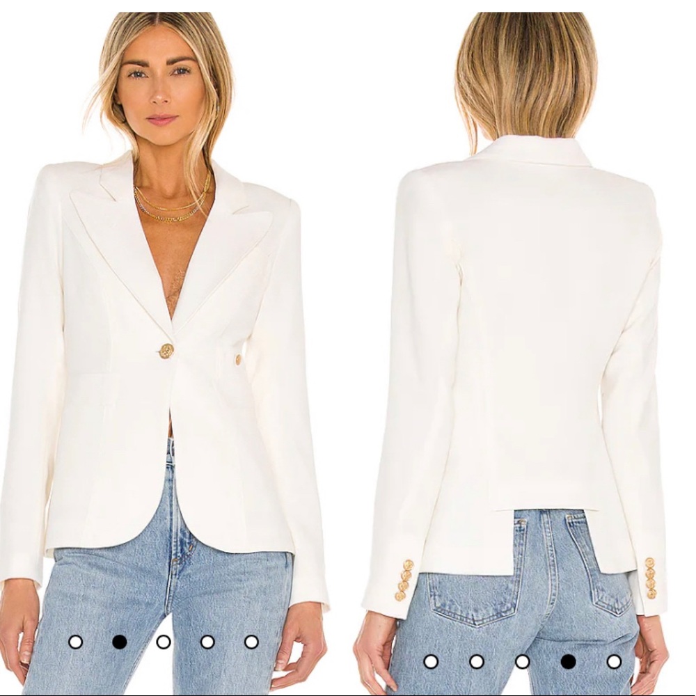 NWT Smythe Classic Duchess Blazer Linen White size two